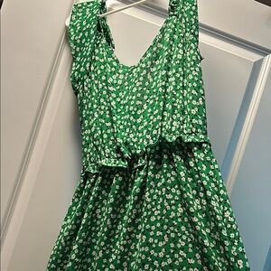 Green Floral Sleeveless Dress
